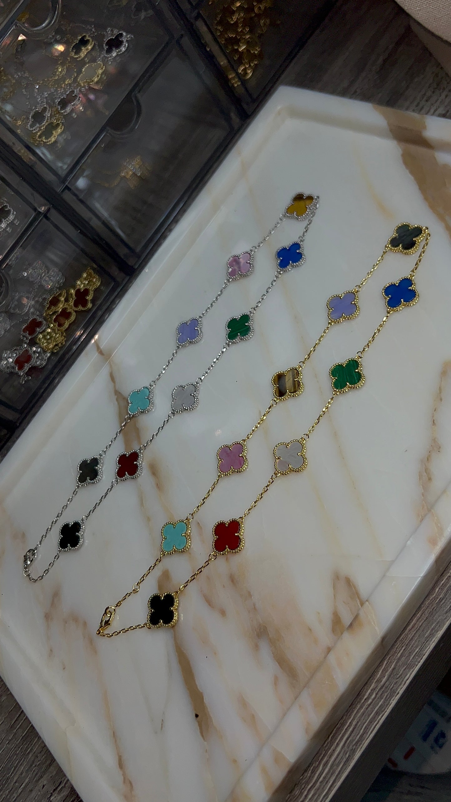 Kylie Clover Necklace ~ Multicolor