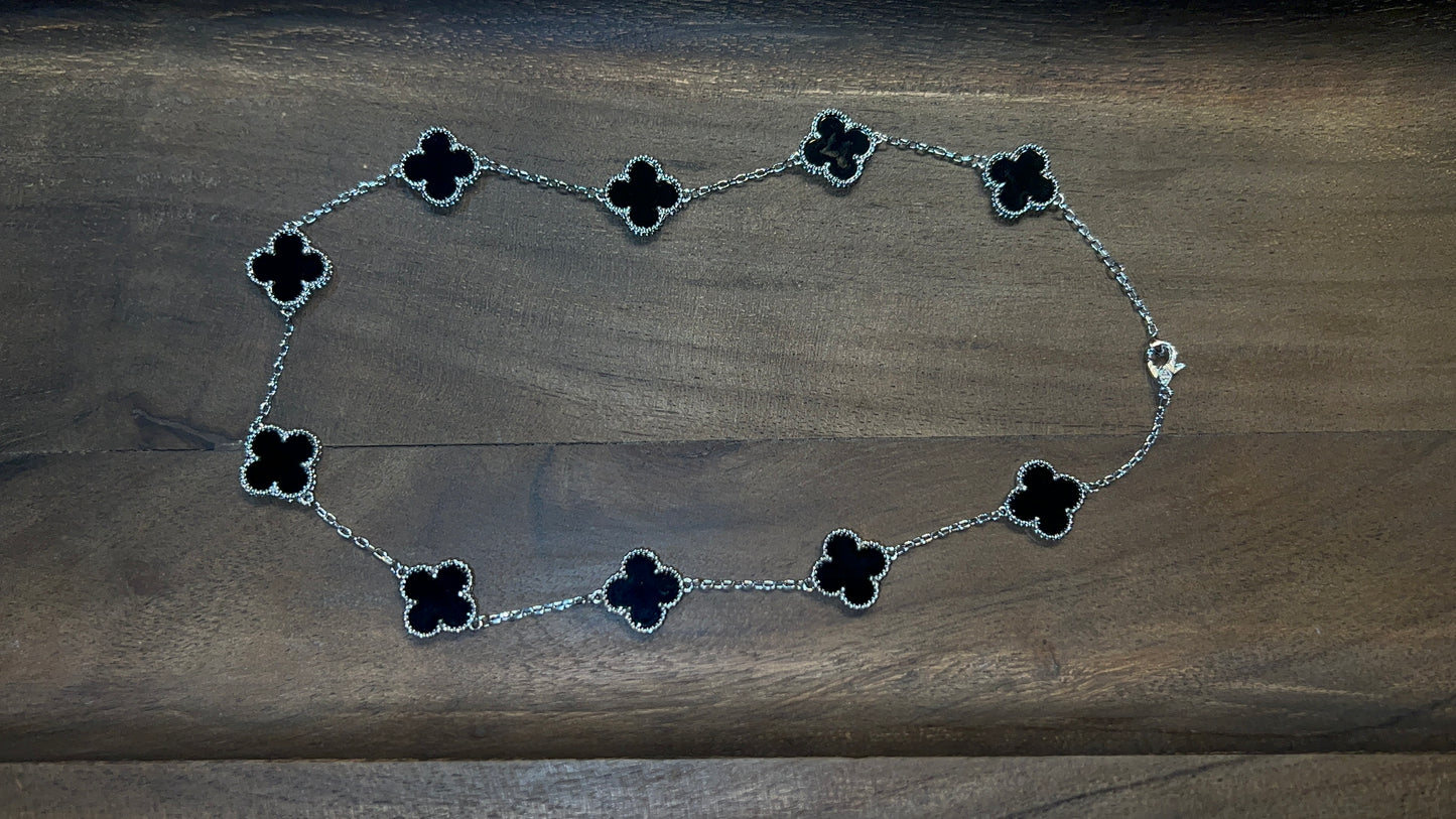 Zuri Clover Necklace ~ Black