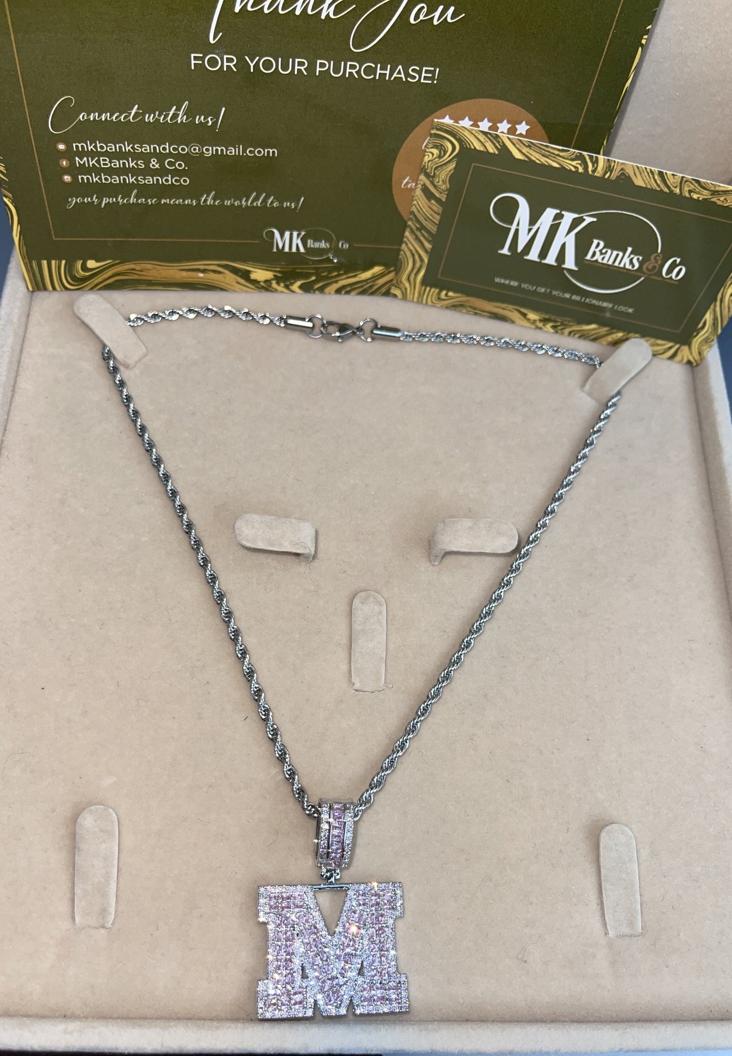 MK Diamond Custom Initial Necklace
