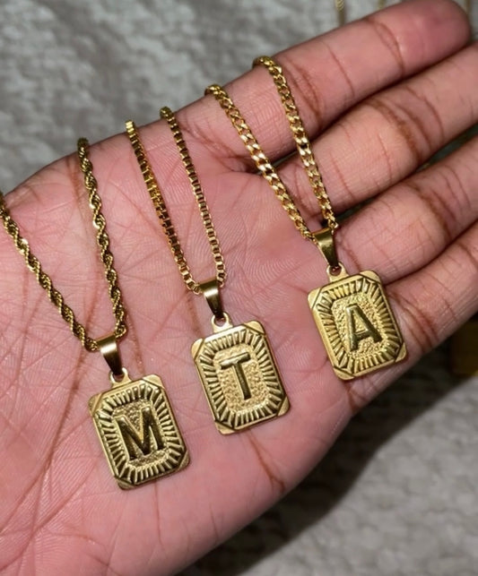 Vintage Gold Initial Necklace