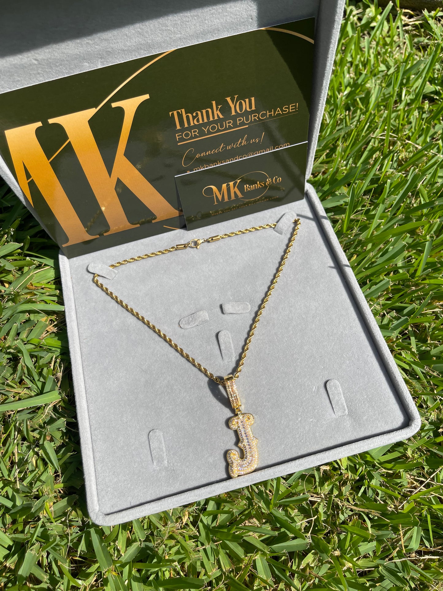 Frosted Initial Necklace