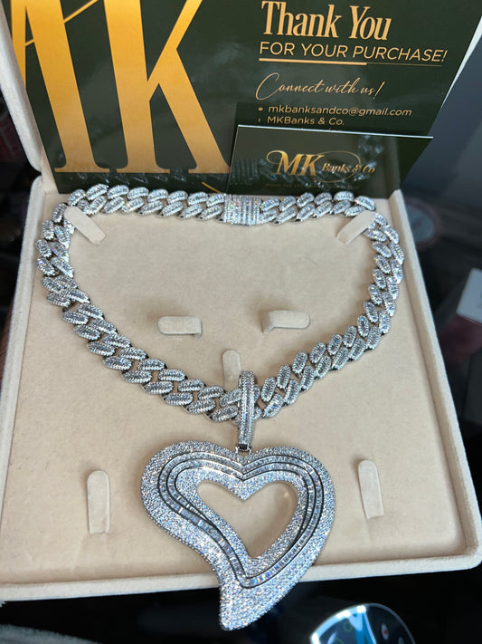 Ice’d Out Tilted Heart Necklace
